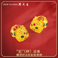 周大生黄金首饰福字铜钱发财貔貅转运珠红绳足金珐琅黄金手饰情侣