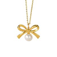 周大生18K金珍珠蝴蝶结项链女轻奢气质甜美锁骨链送女友生日 1.09g 珍珠蝴蝶结套链(总重约1.09g)