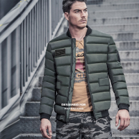 简号秋冬保暖棉衣男士修身防风军旅风工装棉服外套 7777