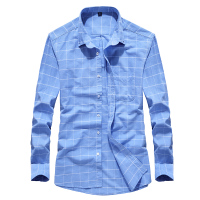 春季新款格子衬衫男青年韩版潮流商务休闲男装春秋款纯棉长袖衬衣 BC1911