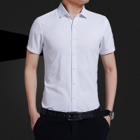 简号 夏季衬衫男短袖白衬衫男士商务青年韩版修身免烫正装休闲防污衬衫男装2876
