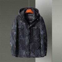 简号潮牌冬季加厚迷彩羽绒服男秋冬新款时尚休闲潮流外套男士白鸭绒迷彩羽绒服 青CCYR2162