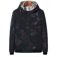 简号潮牌时尚夹克外套男春秋新款青年潮流男装爸爸装简约夹克外套男 青CC202189