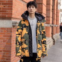 简号迷彩羽绒服男女通用冬季新款韩版潮流时尚保暖情侣装外穿时尚帅气羽绒防寒白鸭绒外套 CCYR8211