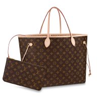 海外直邮路易威登LV女包NEVERFULL大号39cm老花棋盘格子母包米黄色单肩手提包M40990