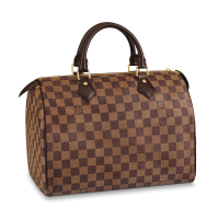 海外直邮路易威登LV女包经典时尚款30cm棋盘格拉链女士旅行手提包波士顿N41364