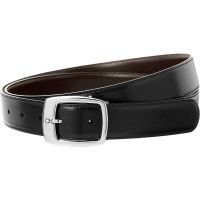 [海外直邮]Montblanc万宝龙皮带小牛皮光面长方形针扣黑/棕两面腰带9695