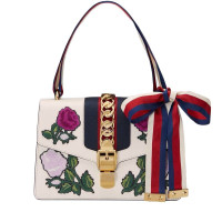 [海外直邮]GUCCI 古驰女包Sylvie系列白色小号刺绣花朵单肩包斜挎包手提包421882 D4ZQG 8614