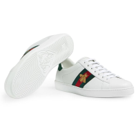 [海外直邮]GUCCI古驰男鞋Ace系列白色经典蜜蜂刺绣织带牛皮橡胶底休闲鞋运动鞋429446 A38G0 9064