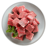 联豪 家庭孜然牛排肉丁牛肉粒 已腌制 可烧烤肉串 200g 8份装 共1600g