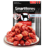 smartbones牛肉味迷你结骨50支狗狗零食磨牙棒狗咬胶耐咬骨头小型犬泰迪