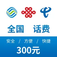全国三网话费充值 300元 24小时自动充值