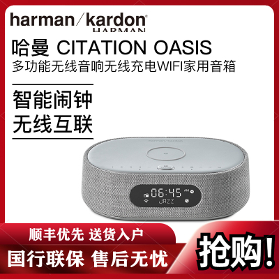 哈曼卡顿 CITATION OASIS 灰色FM 音乐绿洲 人工智能音箱 带收音机和无线充电 支持Wi-Fi
