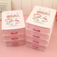 桌面收纳盒抽屉式儿童首饰盒皮筋卡饰品文具夹少女心整理盒