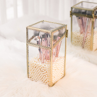 小号复古玻璃公主化妆刷桶美妆刷筒散粉刷子彩妆收纳盒女家用防尘