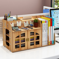 办公桌收纳文件夹收纳盒桌面置物架书桌文具整理架笔筒多层大容量