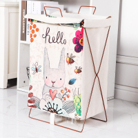 脏衣服收纳棉麻脏衣篓收纳筐可折叠支架防水超大脏衣篮家用整理布