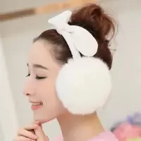 耳罩冬女韩版可爱毛绒粉红色蝴蝶结加大女生儿童护耳耳套保暖