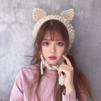 ins毛线耳罩女冬季保暖可爱猫耳朵耳暖韩版复古针织系带耳包耳套