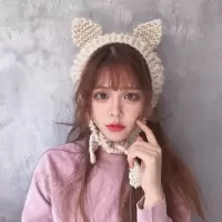 ins毛线耳罩女冬季保暖可爱猫耳朵耳暖韩版复古针织系带耳包耳套