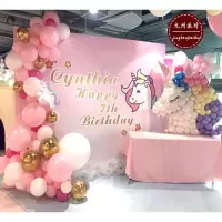 生日布置生日派对气球装饰布置上策划飘空氦气球北京宝宝百日宴