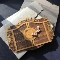 结婚请柬定制高端创意2019亚克力请贴 实木商务邀请函ins喜帖定制