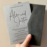 森系请柬喜帖定制棉纸印刷结婚请帖邀请函小清新凸版请柬印刷设计