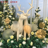 婚庆道具几何摆件 棒棒糖光膜铁艺路引婚礼舞台装饰挂件 橱窗摆件