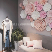 婚庆道具手工纸花影楼橱窗装饰婚礼舞台背景布置大型仿真纸玫瑰花