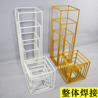 新款婚庆道具铁艺几何路引森系婚礼花艺橱窗装饰迎宾摆件方框路引