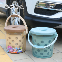 加厚塑料水桶玩具洗澡收纳桶带盖可坐钓鱼桶凳手提家用多功能