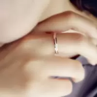 不过敏不褪色玫瑰金磨砂钛钢戒指女满钻镶锆石钻戒指食指尾戒指环
