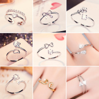 [买2送一] 简约开口戒指潮人个性锆石小指食指戒关节戒指尾戒女