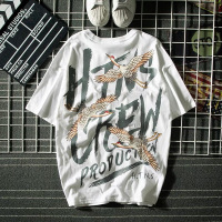 夏季新款T恤男短袖韩版宽松欧美潮牌学生圆领印花半袖男装体恤潮串得起