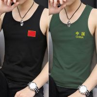中国国旗夏季男士背心运动健身大码男装短袖T恤男T恤串得起