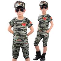 男童夏装迷彩服套装中大小童棉运动男孩短袖两件套儿童夏季童装串得起