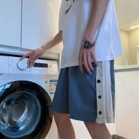 裤子男宽松百搭潮流外穿短裤男士排扣休闲裤夏季男装五分运动短裤串得起
