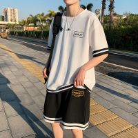 夏季篮球运动套装男士宽松潮流韩版休闲短袖学生潮牌五分裤两件套串得起