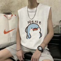 港风背心男潮夏季薄款运动健身无袖T恤宽松跨栏打底汗衫马甲坎肩串得起