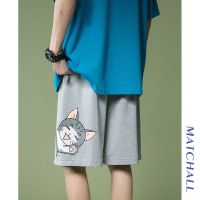 男宽松潮流五分裤卡通印花夏季潮牌ins大裤衩运动速干中裤子串得起