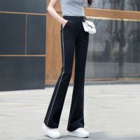 运动微喇叭裤女学生韩版宽松百搭高腰打底休闲裤秋冬阔腿女士长裤串得起