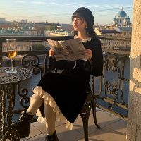 2021新款连衣裙修身百搭法式复古宫廷风少女风感秋冬串得起