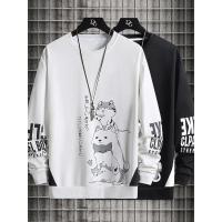 长袖潮牌春秋冬季2021新款印花卫衣男士秋衣体恤上衣串得起