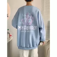 加绒圆领卫衣男秋冬季宽松春秋款潮流百搭薄款长袖情侣外套ins潮串得起