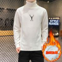 新款秋冬高领毛衣男加绒打底衫韩版修身百搭套头针织毛线衣男上装串得起