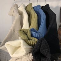 高领毛衣男韩版潮流个性港风情侣款针织衫男生秋装潮牌纯色毛线衣串得起