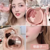 稚优泉樱花三色花瓣腮红裸妆修容保湿提亮肤色橘色晒红膏盘自然女04