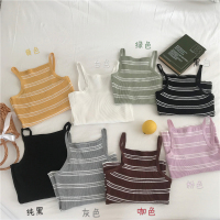 2019年夏季新款女背心韩版条纹港味打底外穿针织吊带女生性感修身时尚ins内搭小背心上衣潮流百搭背心串得起