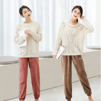 仙女珊瑚绒宽松韩版慵懒风束脚裤外穿保暖懒人家休闲睡裤女串得起