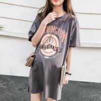 孕妇短袖T恤夏季中长款宽松休闲T恤宽松大码孕妇裙夏装孕妇上衣打底衫串得起